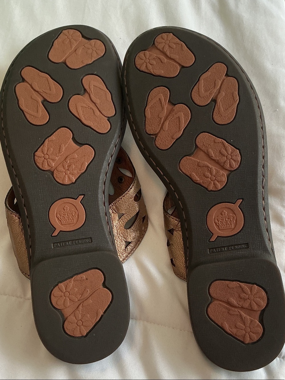 Born (Akala) - Metallic Bronze Cutout Leather Studded Slide Sandals - Picture 2 of 10